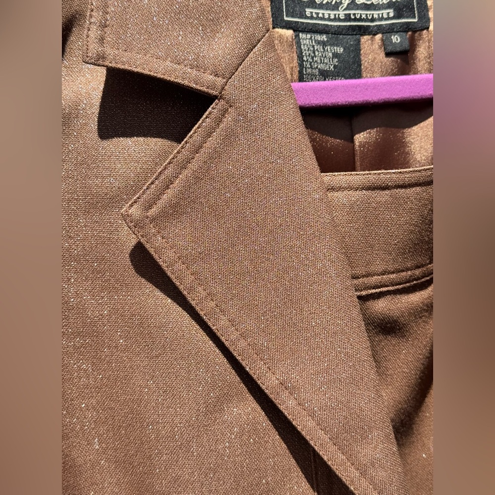 Terry Lewis Classic Luxuries Brown Sparkle Skirt Suit Set - Picture 3 of 9